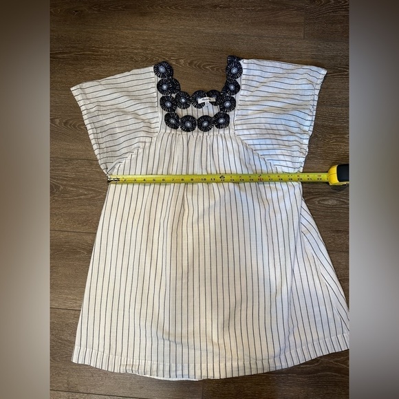 Madewell Embroidered Butterfly Striped Cotton Dress - Picture 5 of 9